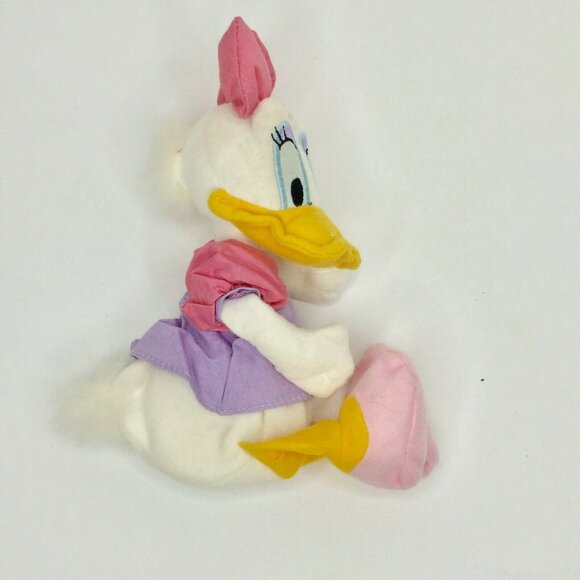 Diseny Daisy Duck 10" Plush Toy Pink Bow Purple Dress Mini Bean Bag Plushie - Picture 3 of 12